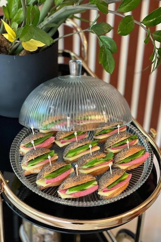 Cam Kapaklı Kek Fanusu Sunum Fanusu 32 Cm