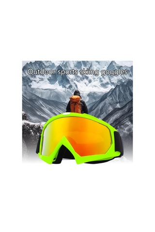 Gözlük Üzerinde Kayak Snowboard Gözlükleri Tam Çerçeve Kayak Gözlükleri Kar Motosikleti Kayağı İçin Yumuşak Ayarlanabilir Kayışla Ktm Green Brilliant Yellow