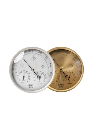 Moly Altın 128mm Mekanik Hava İstasyonu - Baro, Termo, Higro İle Basınç, Sıcaklık Ve Nem Ölçümü