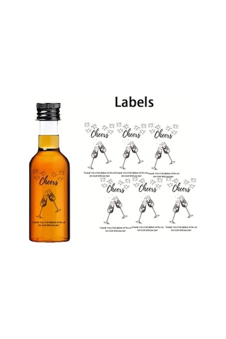 Willowhaven Siyah Kapaklı 24 Adet 50ml Mini Düğün Likör Şişesi Yeniden Kullanılabilir