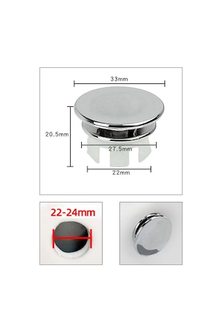 Comfıamo Lavabo İçin Taşma Tıpası, 2 Adet 372555062 Krom