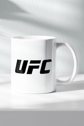 Ufc Baskılı Kupa Bardak, Porselen, Yıkanabilir Beyaz