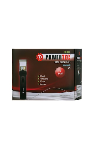 Powertec TR-800 Profesyonel Şarjlı Çift Bataryalı Saç Sakal Tıraş Makinesi