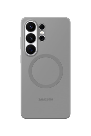 Samsung Galaxy Uyumlu S26 Ultra Silikon Magnet Kılıf - Gri Gri