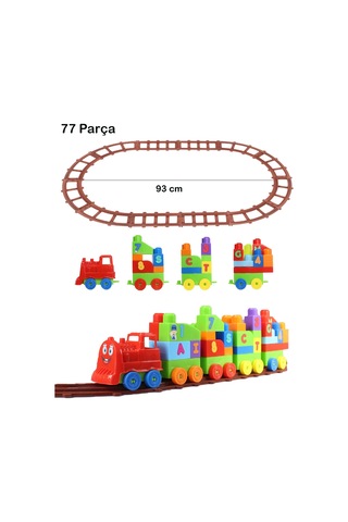 Play Blox Oyuncak Tren Seti 77 Parça Sayılar Ve Alfabe Treni Parlak Renkler Mega Blok Seti 2397
