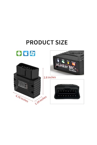 Vgate Vlinker Mc+ Bt3.0/ble4.0 Elm327 İçin Tarama Bluetooth Obd2 Araç Teşhis Ms Can Oto Aracı Android &amp İos Ve