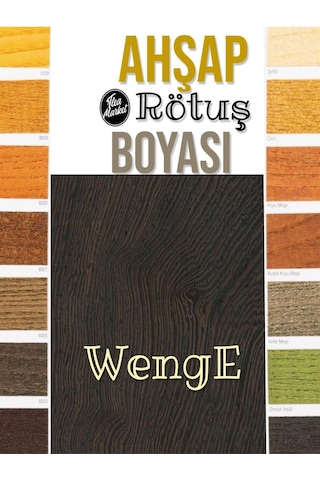 Ahşap Rötuş Boyası - Wenge - 25ml , Fırçalı Cam Şişede Mobilya Masa Sandalye Sehpa Çizik Onarıcı