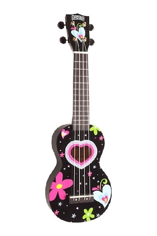 Mahalo Soprano Ukulele Heart Black