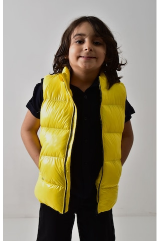Banada Moda Erkek Çocuk Parlak Sarı Şişme Yelek Sarı