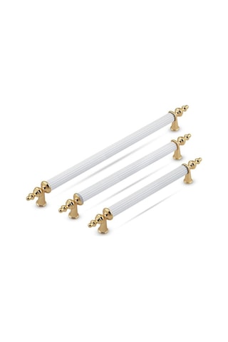 Tuana Rustik Alüminyum Metal Lüks Modern Mobilya Çekmece Mutfak Dolabı Kulpu Beyaz-gold 96mm 10 Adet Beyaz-gold