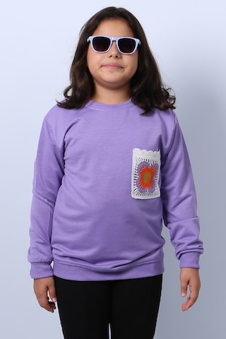 Kız Çocuk Sweat Ribanalı Cepli C43 LİLA