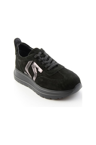 Bambi Siyah Süet Hakiki Deri Kadın Sneaker K01753050902