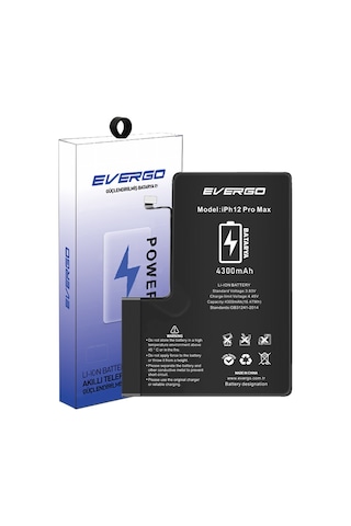 Apple Uyumlu iPhone 12-Pro Max Güçlendirilmiş Batarya Pil 4200 Mah everg