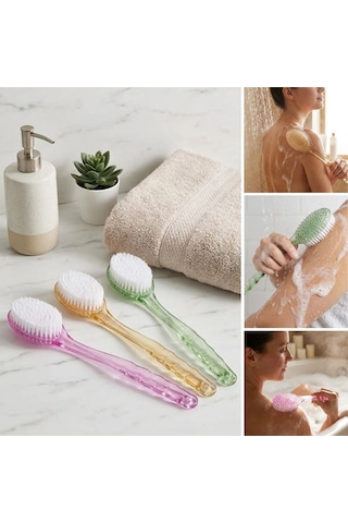 Plastik Saplı Vücut Temizleme Fırçası - Çok Amaçlı Sırt Ve Vücut İçin Banyo Ve Duş Kese Aparatı 5250 Diyarı Fırsat