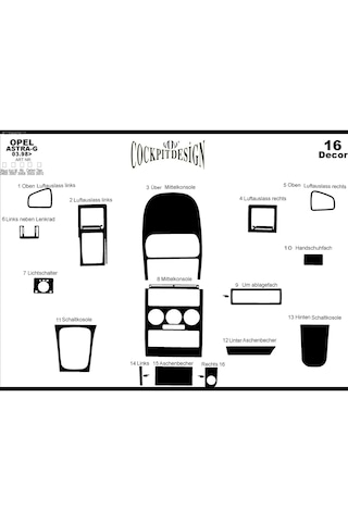 Opel Astra G Piano Black Kaplama