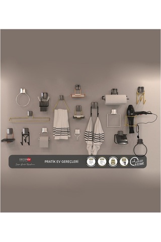Decorev Dc-4792 Dekoratik Krom Yapıştırmalı Fön Banyo Metal Saç K