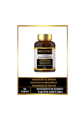 Neopro Magnezyum Sitrat Bisglisinat Ve Malat 60 Tablet Takviye Edici Gıda