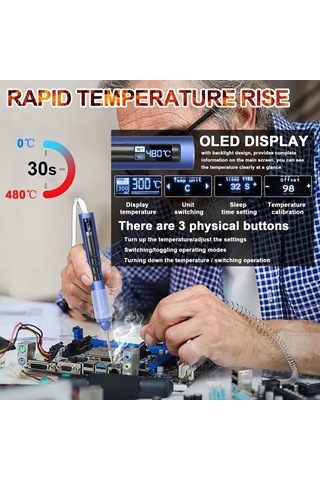Hallow 210-ı Akıllı Elektrikli Havya Taşınabilir Usb Lehimleme İstasyonu