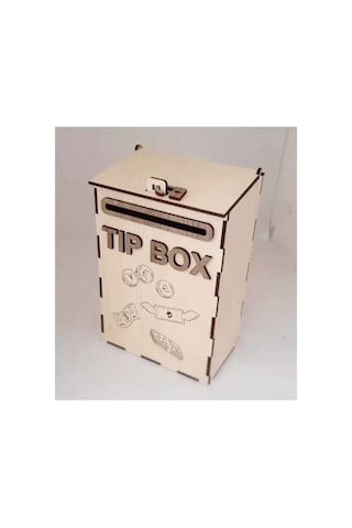 Kumbara Ahşap Posta Kutusu Tip Box Bahşiş Kutusu Tipbox Cn