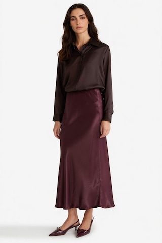 Defacto A Kesim Normal Bel Saten Midi Bordo Kadın Etek B1867ax/br234 Bordo