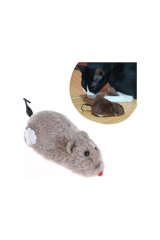 Roichil Kurmalı Kedi Eğitim Oyuncağı Tüylü Peluş Fare Yakalama İnteraktif Sevimli Eğlenceli Oyuncak