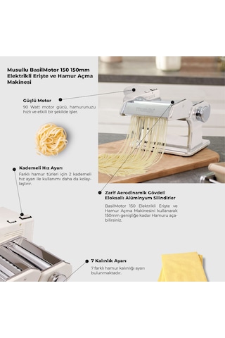 Musullu Basilmotor 150 150mm Elektrikli Erişte Ve Hamur Açma Makinesi