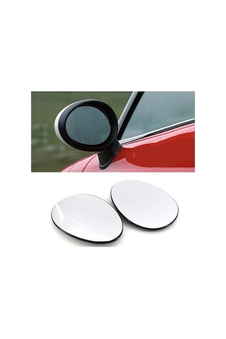 Besthome1 Mini R55/r56/r57/r58/r59 Yan Ayna Camı Seti, Sol+sağ, Isıtmalı Beyaz Ayna