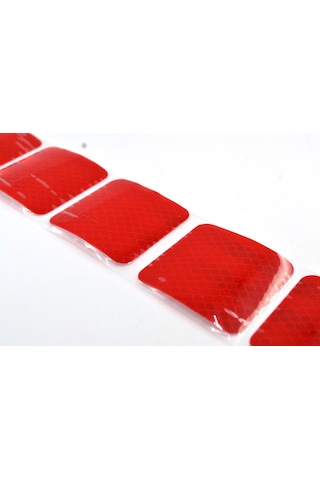 18 Adet 5cmx5cm Kesikli Kırmızı Reflektif Bant Etiket