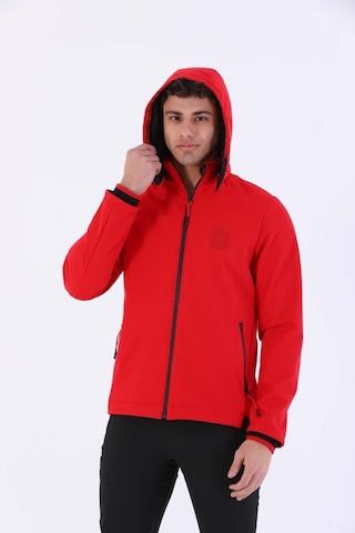 Maraton Sportswear Regular Erkek Kapşonlu Uzun Kol Outdoor Kırmızı Ceket 20384 Kırmızı