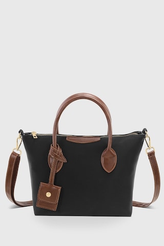 Housebags Retro Vintage Suya Dayanıklı Niş Tasarım Omuz Askılı Çanta Siyah Kahverengi Siyah