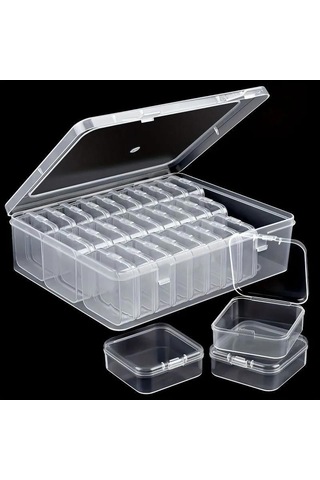 Yuntech01 Küçük Eşyalar İçin Şeffaf Organize Kutusu - 17cm Genişlik, 6cm Yükseklik - Ev/ofis Kullanıma Uygun Şeffaf