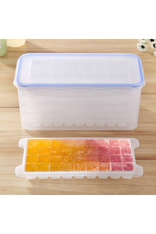 Small Square Ice Mold Trays Multi-layer Mold With Cover Ice Storage Box, 5 Layers Diğer