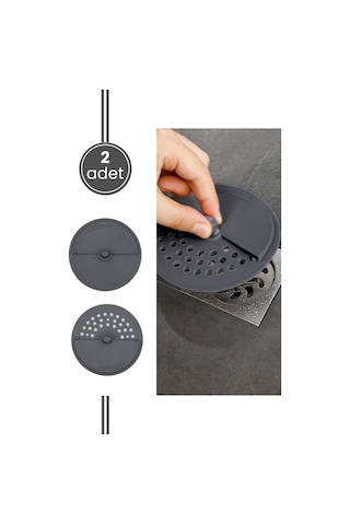 2 Adet Lavabo Süzgeci, Çevirmeli Kapak Koku Önleyici Mutfak Banyo Küvet Gider Tapası 2 Li Set Füme Diğer