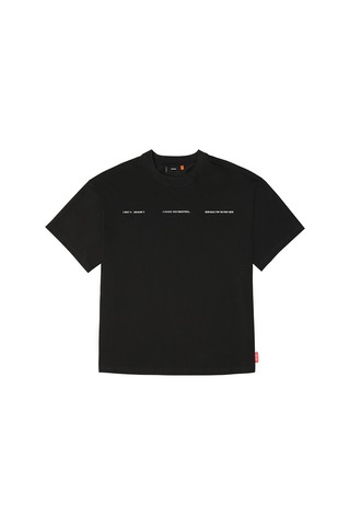 Skinarma Cypher Kısa Kollu Oversize Unisex Bisiklet Yaka Tişört Siyah Large
