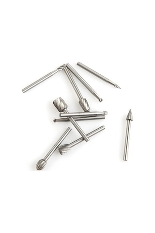 Pazly Ve Ucu Tungsten Seti, Metal Ve Ahşap İşleme İçin 10 Adet 1/8 Şaftlı Geeroyoo Freze - Mf