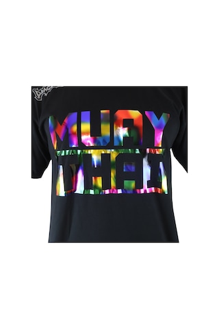 Dragondo Tx8525 Muaythai Tişört Renkli Baskılı Muay Thai Tişört Siyah