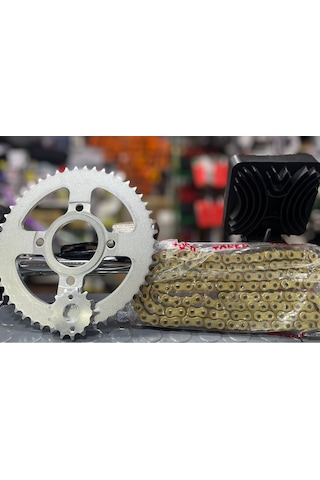Zincir Dişli Seti Oringli Gold Sarı Zincir Kuba Tk 03 Moto Eay