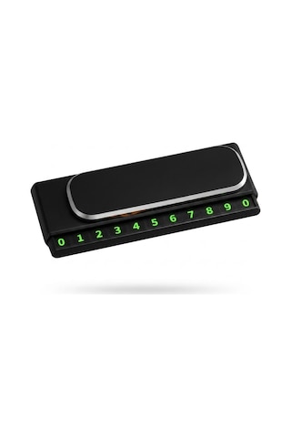 Aç Kapa Kaydırmalı Araç Telefon Numarası Plakası Fosforlu Numaratör Siyah