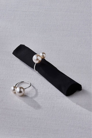Karaca Pearl 2'li Peçete Yüzüğü Silver