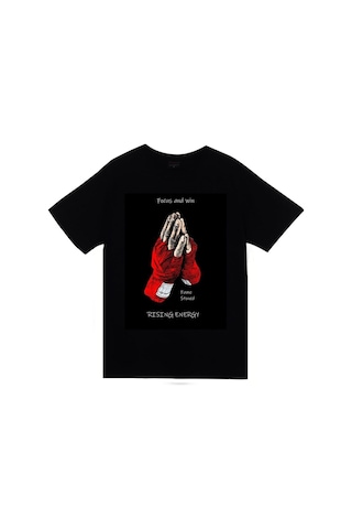 Stoned&Fame Focus And Win Fame Stoned Baskılı Unisex %100 Pamuk Siyah T-shirt SIYAH Siyah