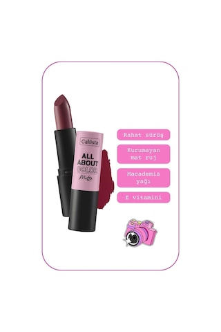 Callista All About Color Matte Lipstick Nemlendirici Mat Ruj - 504 That Rose - Bordo