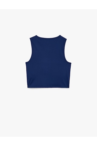 Koton Kolsuz Bisiklet Yaka Slim Fit Crop Sporcu Atleti Lacivert 6sak30055nk Lacivert