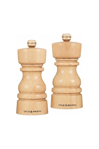 Cole & Mason H233005 Londra Doğal Kayın Tuz Ve Karabiber Değirmenleri 130 Mm Çok Renkli