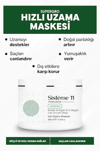 Sisteme 11 Hızlı Uzama Saç Maskesi 350 Ml