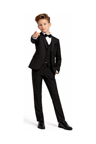 Ahengim Erkek Çocuk Slim Fit Premium Damatlık Smokin Takım Elbise Ak4000 Siyah