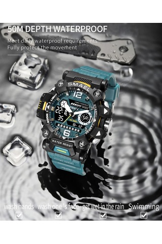 Reedark Erkekler İçin Smael 8072 Askeri Stili Kol Saati - Kronograf, Alarm, Stopwatch, Şok Direnci Ve 3atm Su Geçirmezliği İle Luminous Ekran