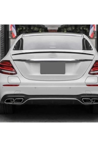 Mercedes W213 İçin Uyumlu E Serisi Taiwan Stil İnce Spoiler - Piano Black 2016-2019