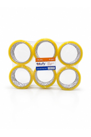Buffy 6 Adet Koli Bandı 45 Mm X 100 Mt Şeffaf Güçlü Yapışkanlı Kopmayan Bant Bandı 6 Adet