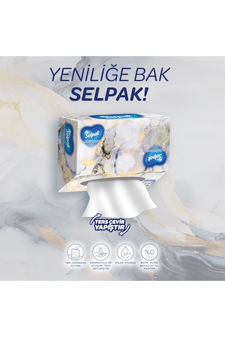 Selpak El ve Yüz Havlusu Kutulu Mermer Desen 10 x 80'li