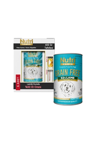 Nutri Canin Tahılsız %92 Kuzu Etli Konserve Yavru Köpek Maması Kutu 6 x 400 G